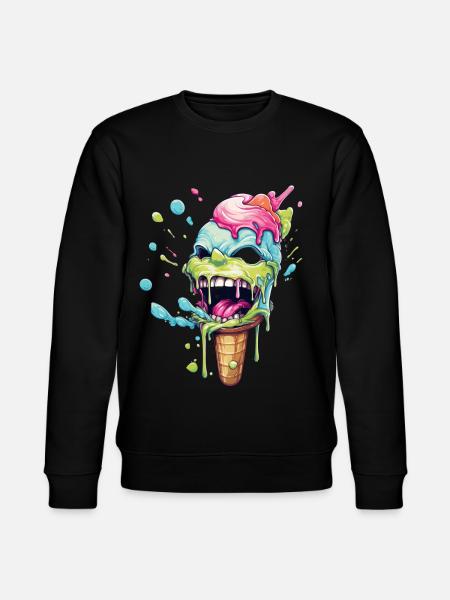 Psycho Eiscreme lacht knallbunt - Stanley/Stella Unisex Bio-Sweatshirt CHANGER - Schwarz