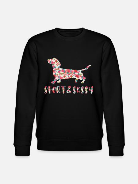 Petit teckel effronté fleuri - Sweat bio CHANGER Stanley/Stella Unisexe - noir
