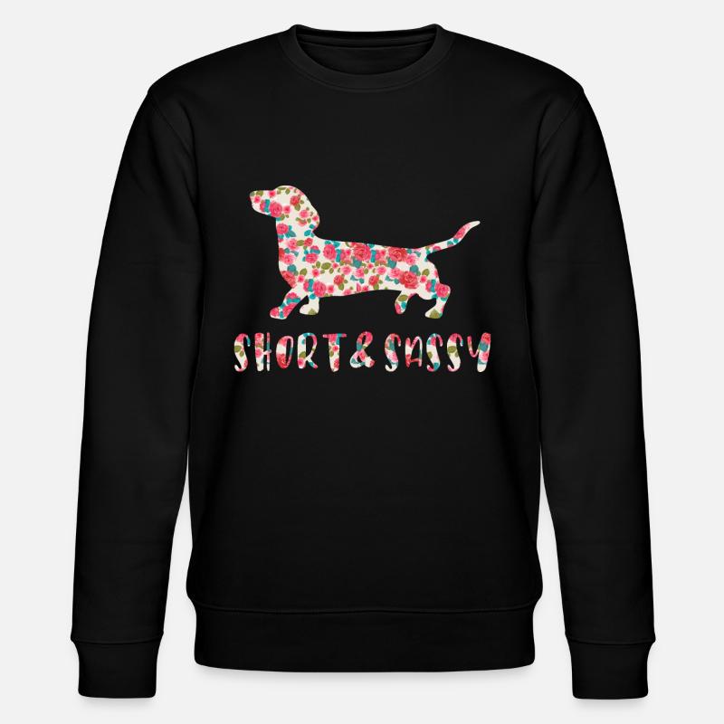 Petit teckel effronté fleuri - Sweat bio CHANGER Stanley/Stella Unisexe - noir