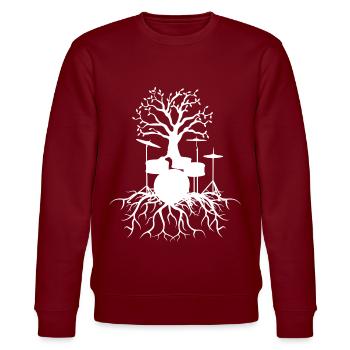 Schlagzeuger Trommel - Stanley/Stella Unisex Bio-Sweatshirt CHANGER  - Burgunderrot - Vorne - Nik (191cm) & Marisol (170cm)