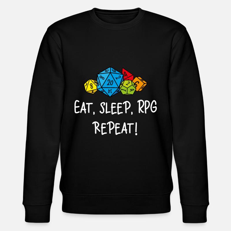 Eat, sleep, RPG, repeat - Stanley/Stella CHANGER Unisex Organic Sweatshirt - black
