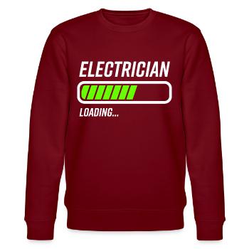 Elektriker Loading Ladebalken - Stanley/Stella Unisex Bio-Sweatshirt CHANGER  - Burgunderrot - Vorne - Nik (191cm) & Marisol (170cm)