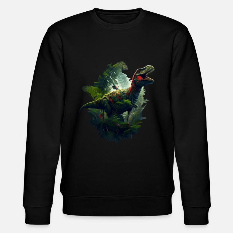 Dinosaurier - Stanley/Stella Unisex Bio-Sweatshirt CHANGER  - Schwarz