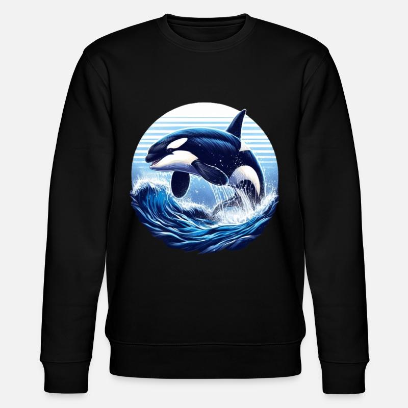 Blauer Orca - Stanley/Stella Unisex Bio-Sweatshirt CHANGER  - Schwarz