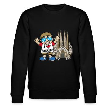 I LOVE BARCELONA Espagne La Sagrada Familia - Sweat bio CHANGER Stanley/Stella Unisexe - noir - Devant - Nik (191cm) & Marisol (170cm)