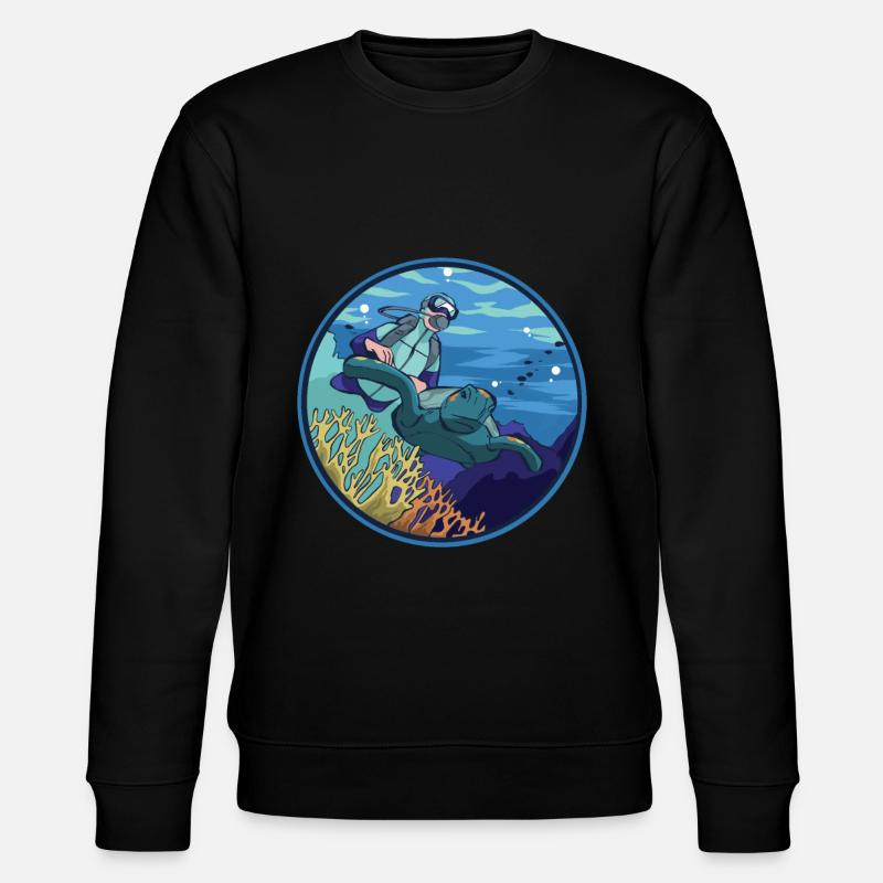 Turtle reef diver - Stanley/Stella CHANGER Unisex Organic Sweatshirt - black