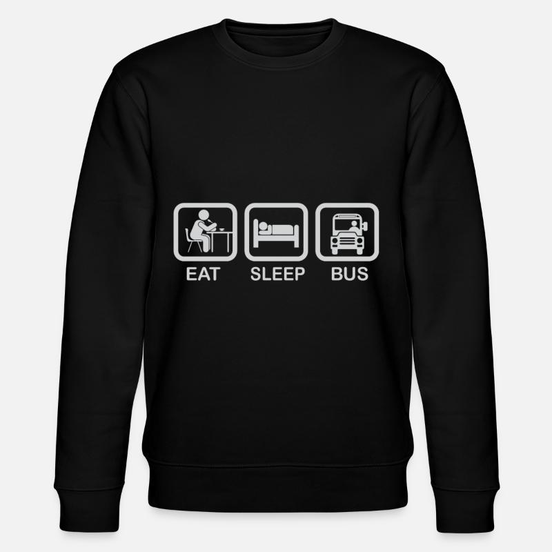 Eat ,Sleep, Bus - Stanley/Stella Unisex Bio-Sweatshirt CHANGER  - Schwarz