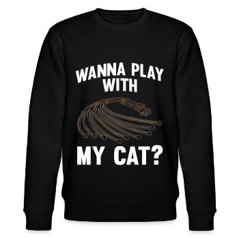 WANNA PLAY WITH MY CAT Fouet 9 chat noir - Sweat bio CHANGER Stanley/Stella Unisexe - noir - Devant - Nik (191cm) & Marisol (170cm)