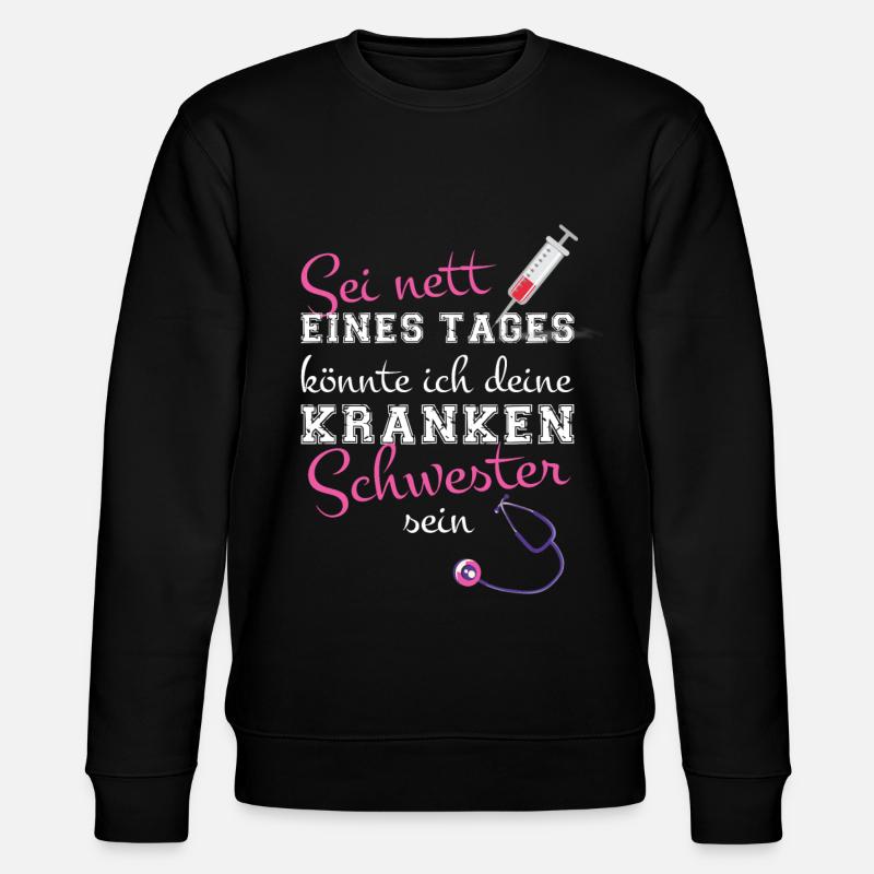 cooles Krankenschwester Spritze Geschenk - Stanley/Stella Unisex Bio-Sweatshirt CHANGER  - Schwarz