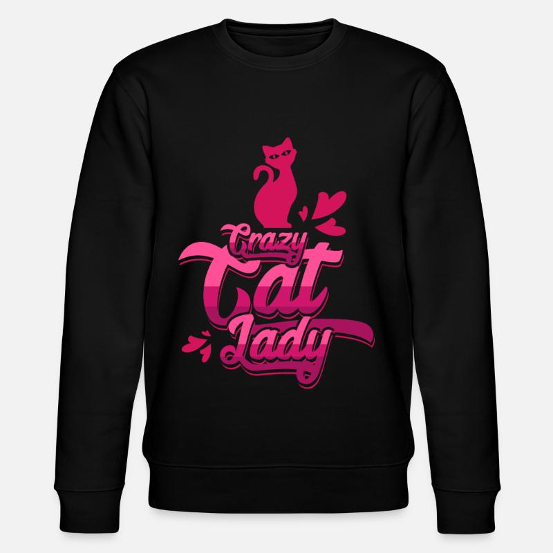 Crazy Cat Lady - Stanley/Stella Unisex Bio-Sweatshirt CHANGER  - Schwarz