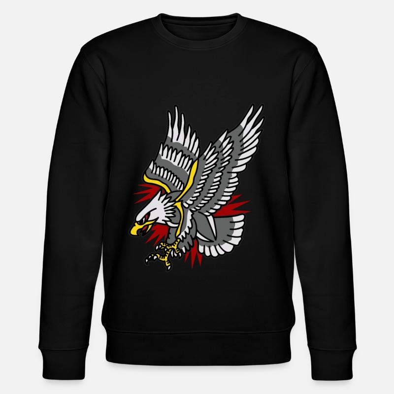 BALD EAGLE TATTOO - Stanley/Stella Unisex Bio-Sweatshirt CHANGER  - Schwarz