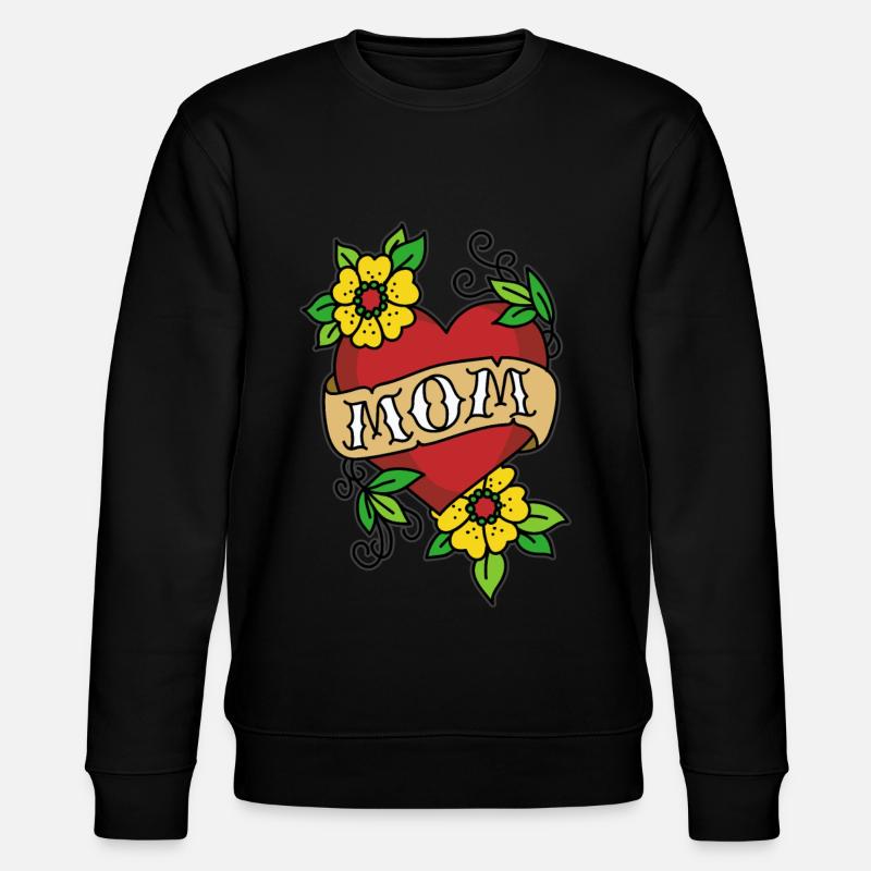 Herz MOM TATTOO - Stanley/Stella Unisex Bio-Sweatshirt CHANGER  - Schwarz