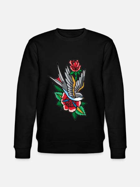 Swallow Tattoo - Stanley/Stella CHANGER Unisex Organic Sweatshirt - black