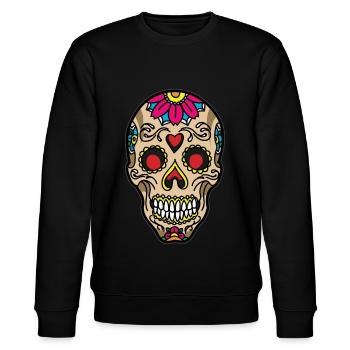 SUGAR SKULL TATTOO - Stanley/Stella CHANGER Unisex Organic Sweatshirt - black - Front - Nik (191cm) & Marisol (170cm)
