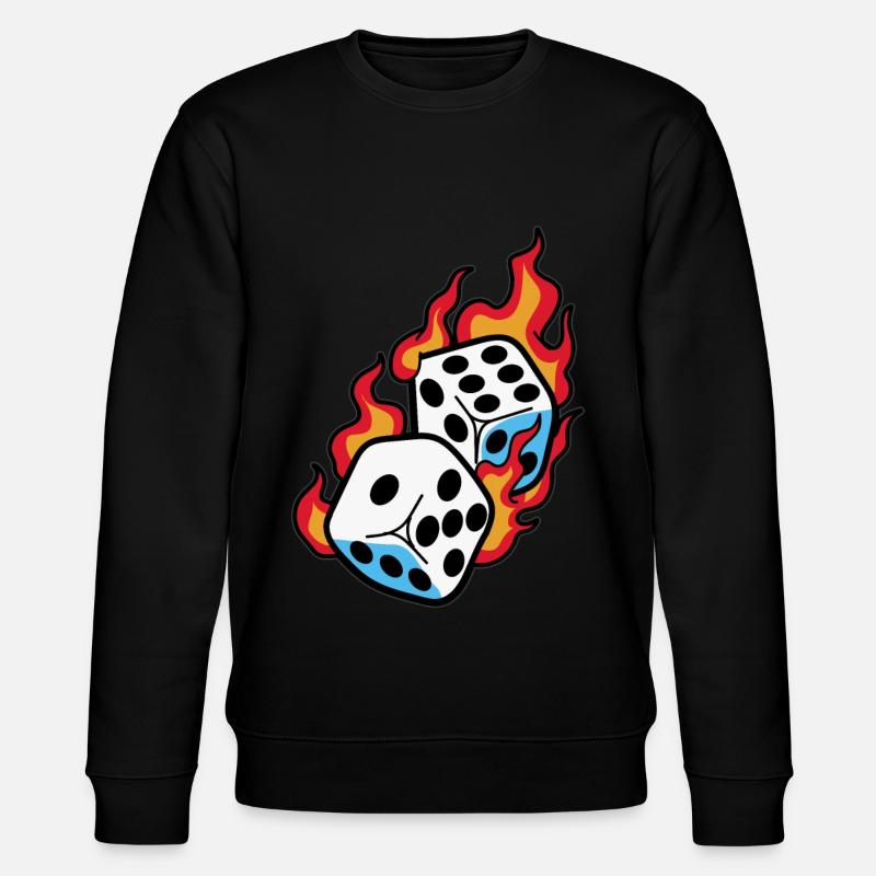 burning dice dice player - Stanley/Stella CHANGER Unisex Organic Sweatshirt - black
