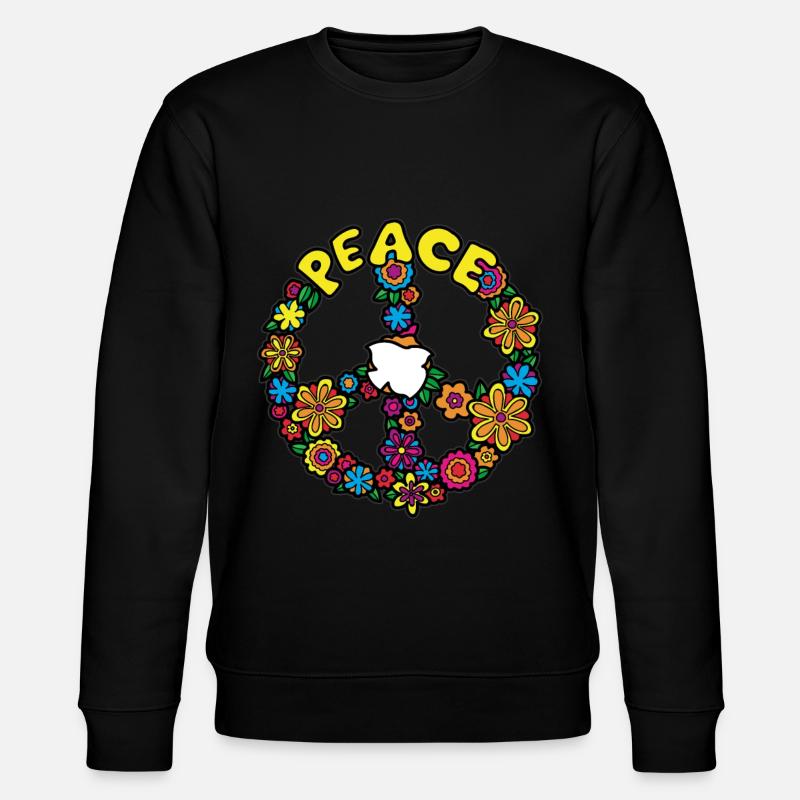 FLOWER POWER Frieden - Stanley/Stella Unisex Bio-Sweatshirt CHANGER - Schwarz