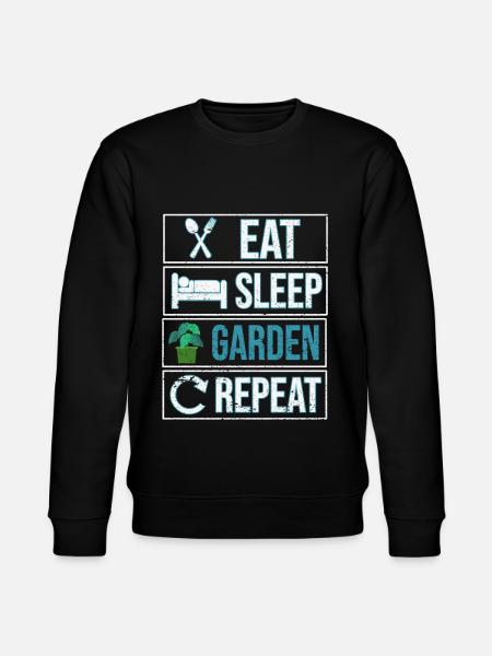 eat sleep garden repeat - Stanley/Stella CHANGER Unisex Organic Sweatshirt - black