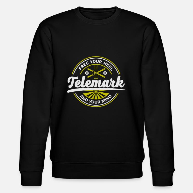 Télémark Ski Talon Gratuit Rétro - Sweat bio CHANGER Stanley/Stella Unisexe - noir