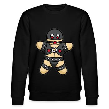 versauter Lebkuchenmann BDSM sadomaso Sklave - Stanley/Stella Unisex Bio-Sweatshirt CHANGER  - Schwarz - Vorne - Nik (191cm) & Marisol (170cm)