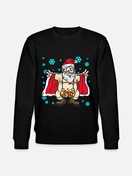 FLASHING SANTA CLAUS Stripper - Stanley/Stella CHANGER Unisex Organic Sweatshirt - black
