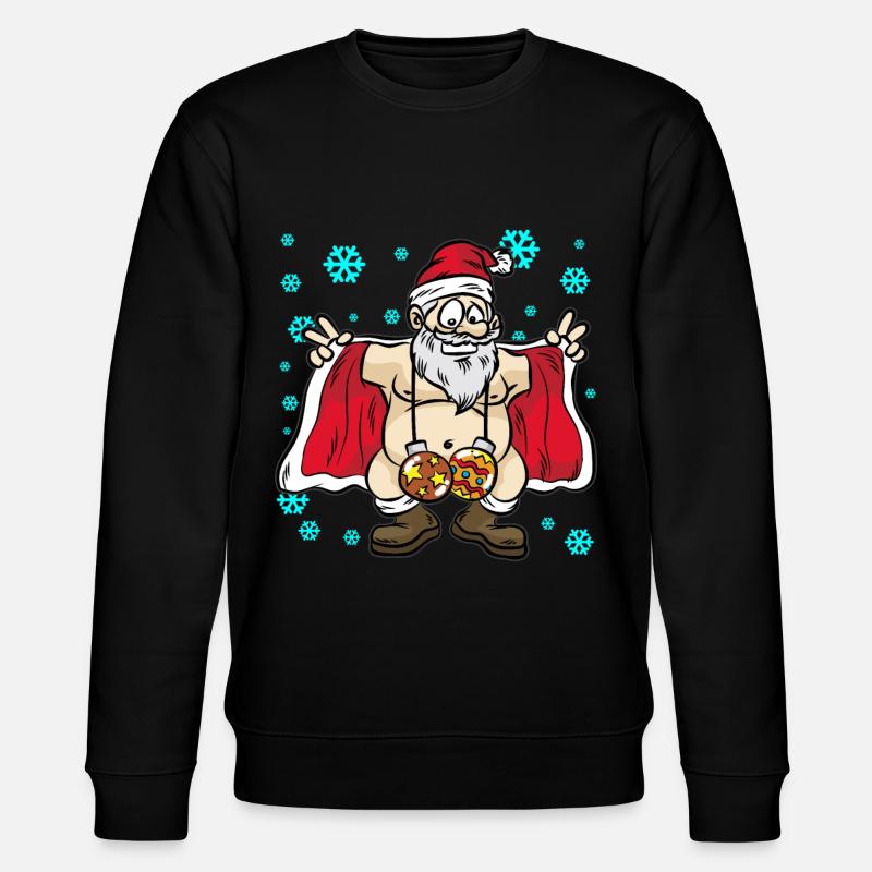 FLASHING SANTA CLAUS Stripper - Stanley/Stella Unisex Bio-Sweatshirt CHANGER  - Schwarz
