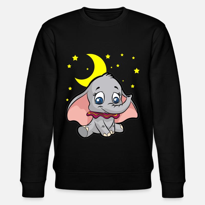 Elefant mit Segelohren - Stanley/Stella Unisex Bio-Sweatshirt CHANGER  - Schwarz