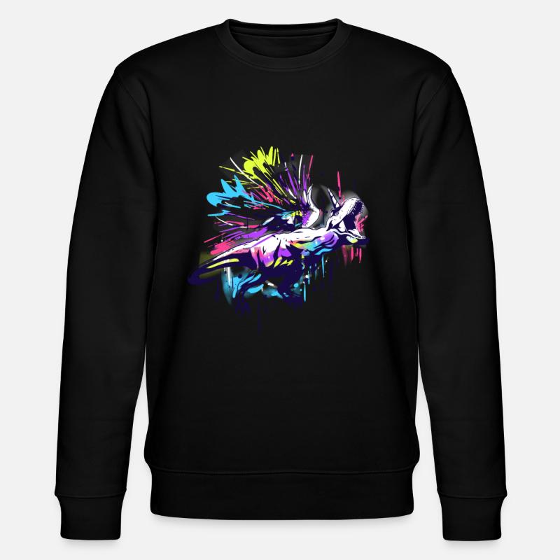 Rainbow Tyrannosaurus Rex - Stanley/Stella Unisex Bio-Sweatshirt CHANGER  - Schwarz