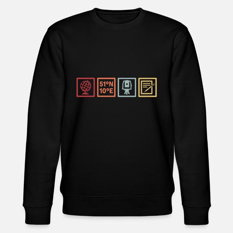 Geomatiker Vermessungstechnik Retro Geschenk - Stanley/Stella Unisex Bio-Sweatshirt CHANGER  - Schwarz