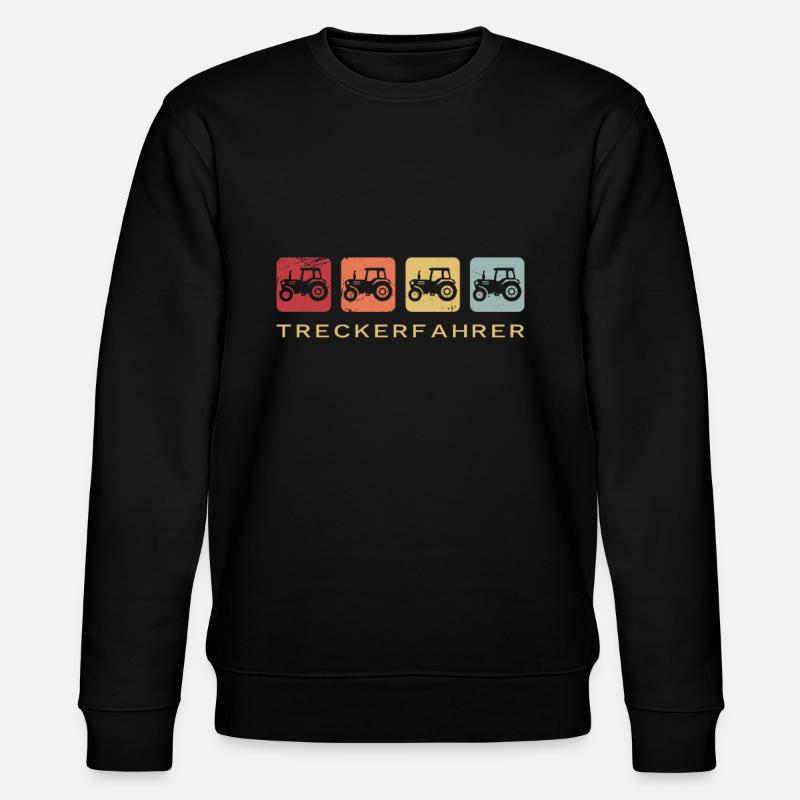 Treckerfahrer Landwirt Retro Geschenk - Stanley/Stella Unisex Bio-Sweatshirt CHANGER  - Schwarz