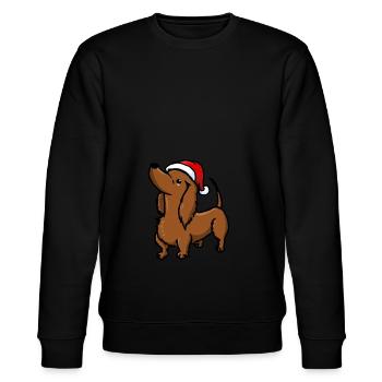 Hund Dackel Dachshund Weihnachten Advent süß cute - Stanley/Stella Unisex Bio-Sweatshirt CHANGER  - Schwarz - Vorne - Nik (191cm) & Marisol (170cm)