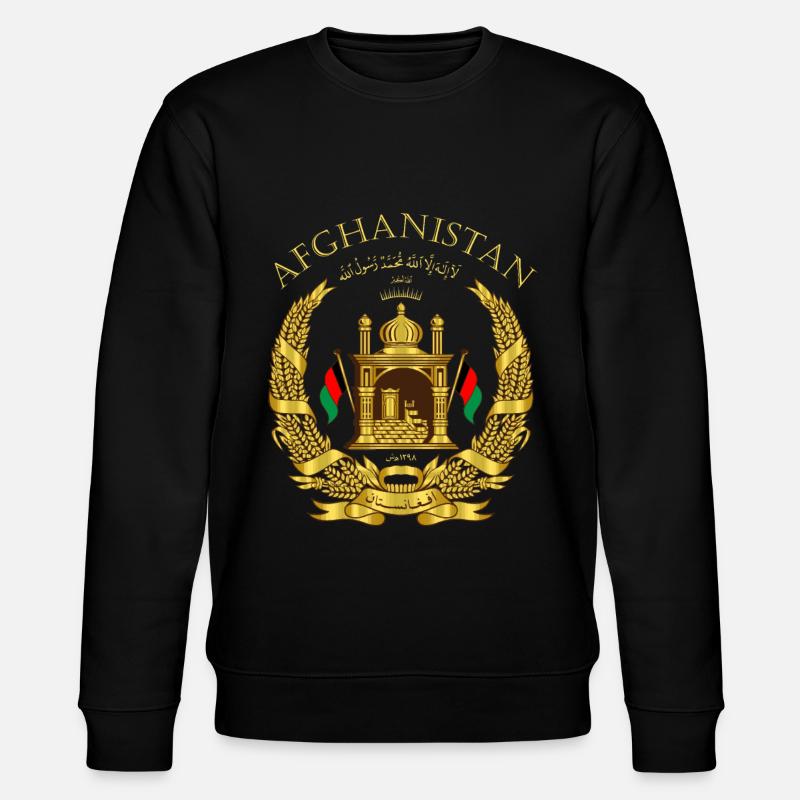 Afghanistan Wappen mit Schriftzug - Stanley/Stella Unisex Bio-Sweatshirt CHANGER  - Schwarz