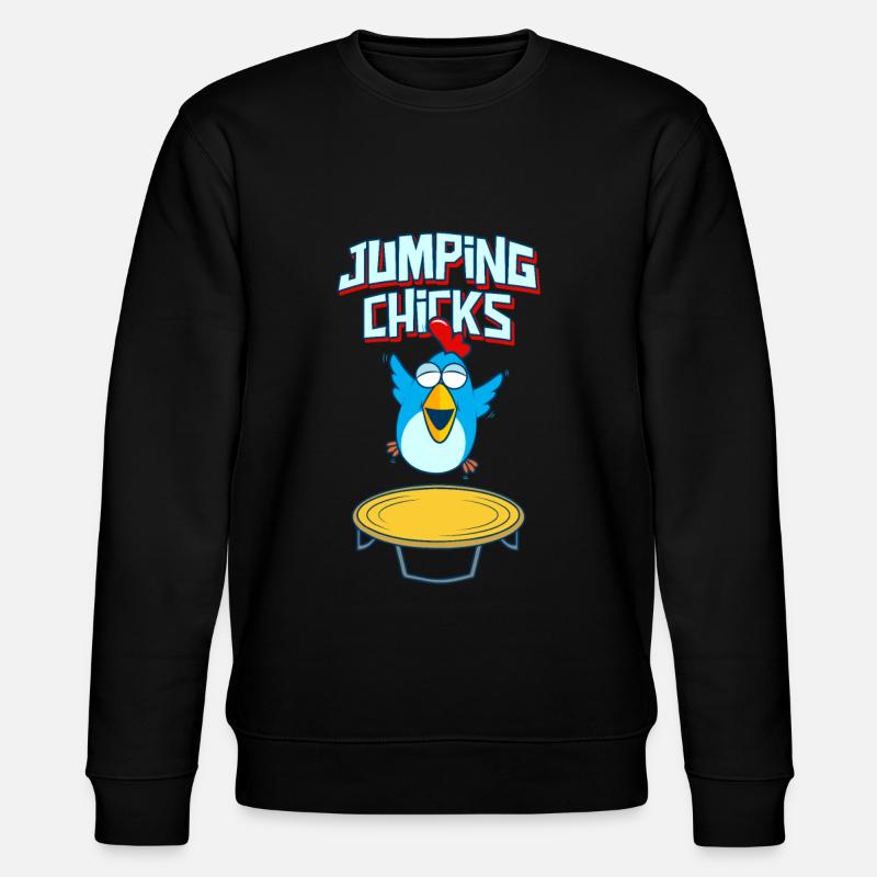 Jumping Chick Trampoline Humour - Sweat bio CHANGER Stanley/Stella Unisexe - noir