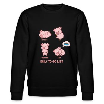 Liste des porcs à faire - Sweat bio CHANGER Stanley/Stella Unisexe - noir - Devant - Nik (191cm) & Marisol (170cm)