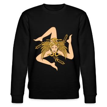 Sicily Trinacria - Stanley/Stella CHANGER Unisex Organic Sweatshirt - black - Front - Nik (191cm) & Marisol (170cm)