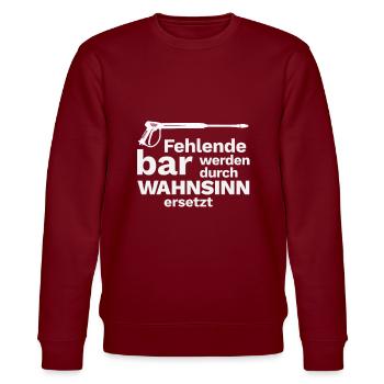 Hochdruckreiniger Dampfstrahler Lustiger Spruch - Stanley/Stella Unisex Bio-Sweatshirt CHANGER  - Burgunderrot - Vorne - Nik (191cm) & Marisol (170cm)
