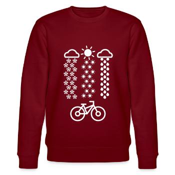 Fahrrad Mountainbike Rennnsport Rennrad Geschenke - Stanley/Stella Unisex Bio-Sweatshirt CHANGER  - Burgunderrot - Vorne - Nik (191cm) & Marisol (170cm)