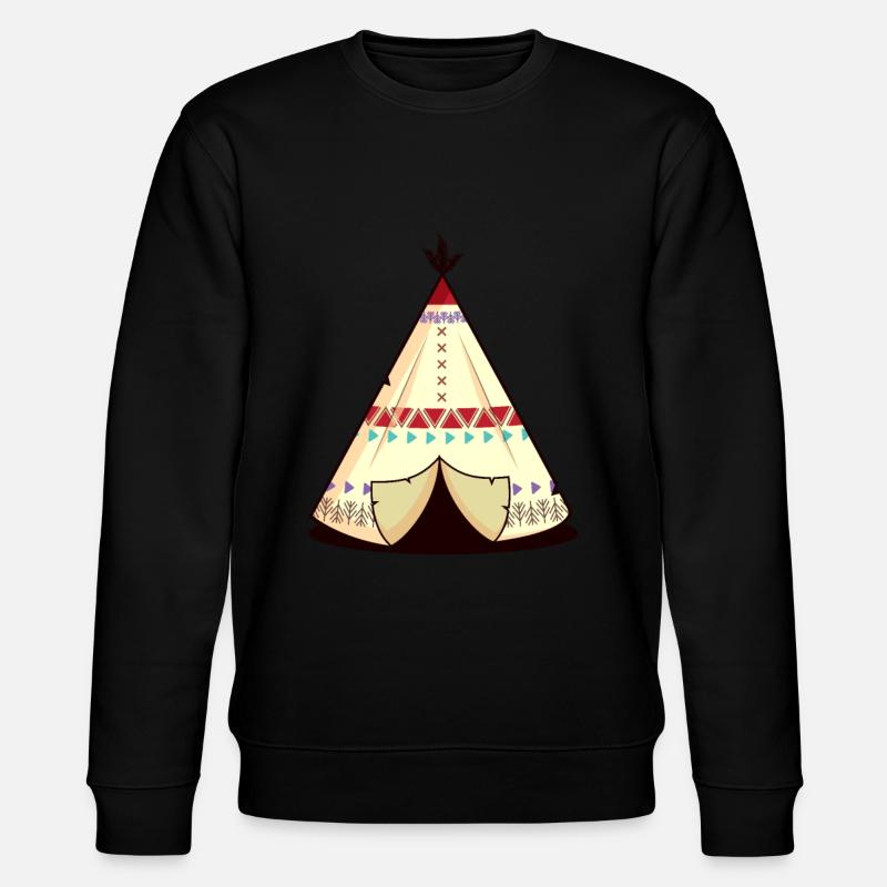 TEEPEE Indianer Zelt - Stanley/Stella Unisex Bio-Sweatshirt CHANGER  - Schwarz