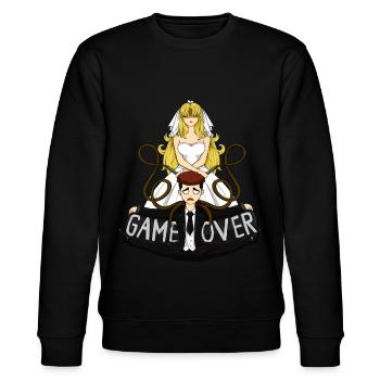Game over funny saying wedding bride groom - Stanley/Stella CHANGER Unisex Organic Sweatshirt - black - Front - Nik (191cm) & Marisol (170cm)
