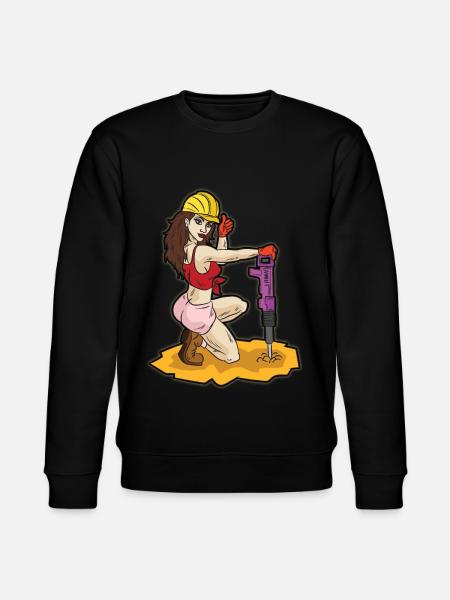 Sexy construction worker with jackhammer erotic construction - Stanley/Stella CHANGER Unisex Organic Sweatshirt - black