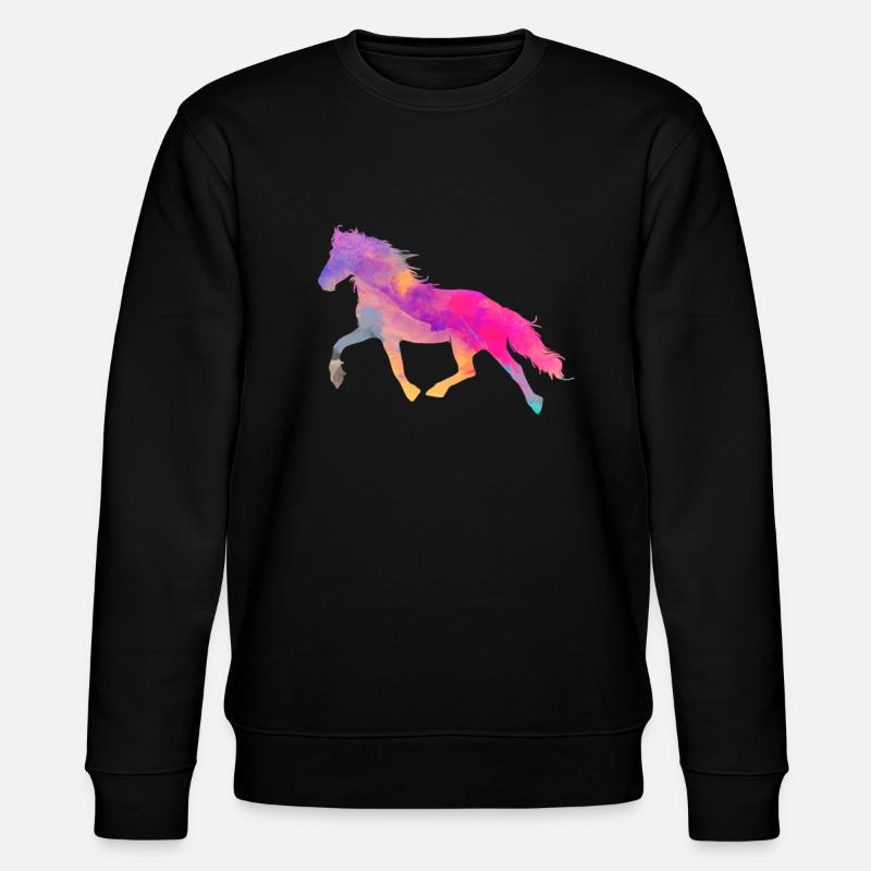 Pferd - Stanley/Stella Unisex Bio-Sweatshirt CHANGER  - Schwarz