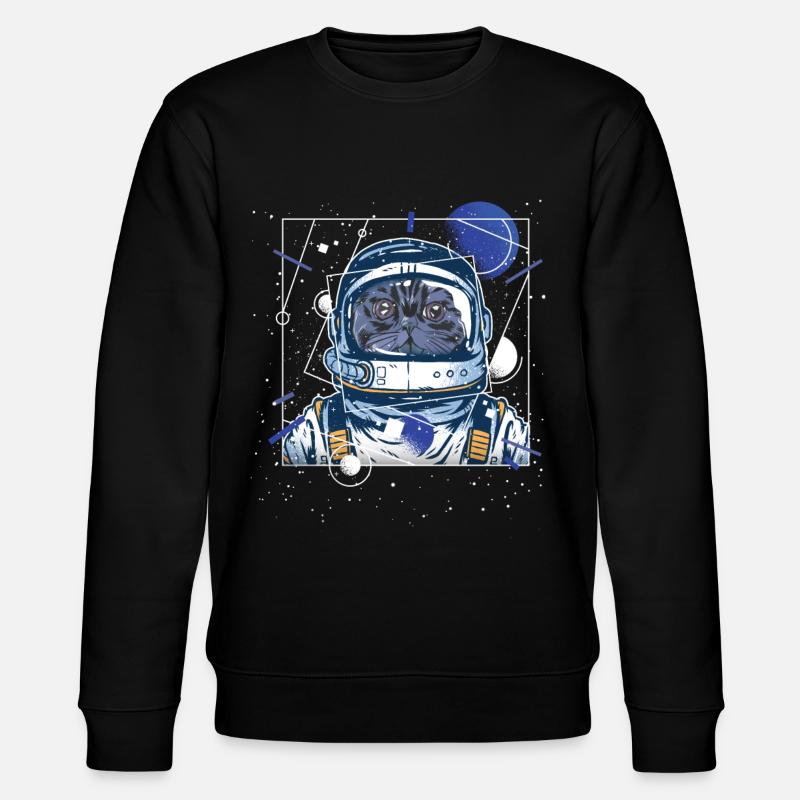 Chat astronaute - Sweat bio CHANGER Stanley/Stella Unisexe - noir
