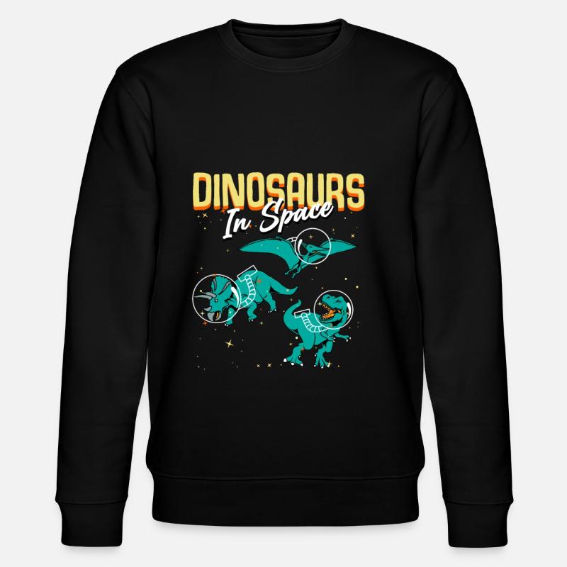 dinosaur in space - Stanley/Stella Unisex Bio-Sweatshirt CHANGER  - Schwarz