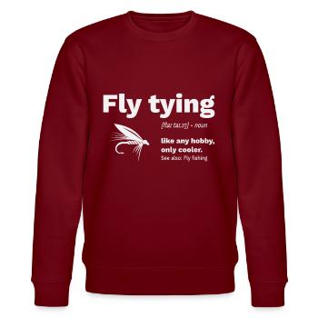 Fly-binding Fly Fishing Fly Tying - Stanley/Stella CHANGER Unisex Organic Sweatshirt - burgundy - Front - Nik (191cm) & Marisol (170cm)