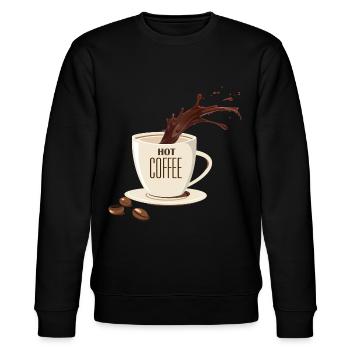 Kaffee Kaffee - Stanley/Stella Unisex Bio-Sweatshirt CHANGER  - Schwarz - Vorne - Nik (191cm) & Marisol (170cm)