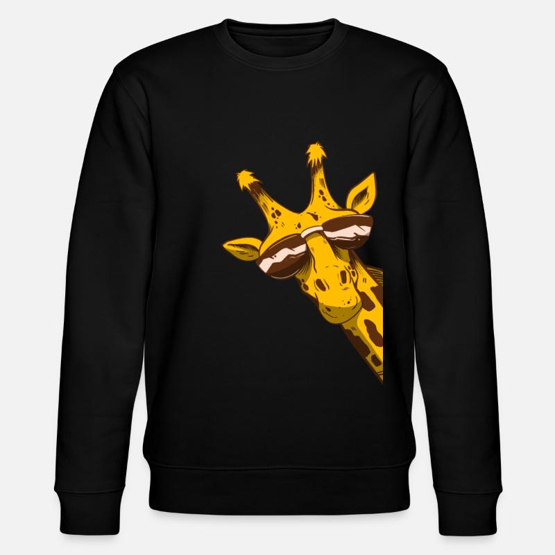 Coole Giraffe mit Sonnenbrille - Stanley/Stella Unisex Bio-Sweatshirt CHANGER  - Schwarz