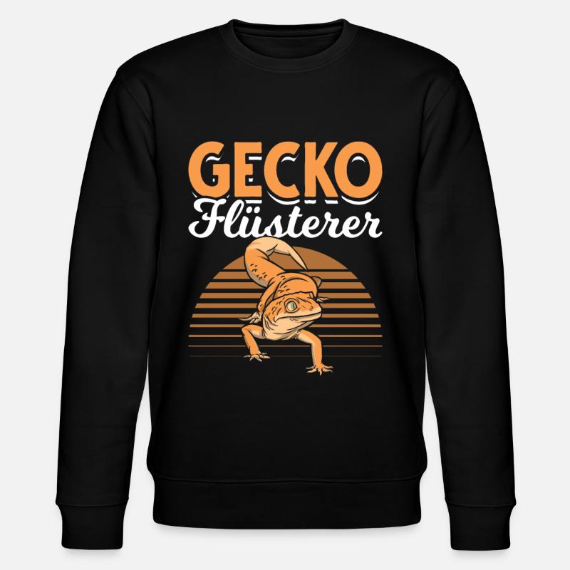 Gecko Flüsterer Lieblingstier Gecko Echse - Stanley/Stella Unisex Bio-Sweatshirt CHANGER  - Schwarz