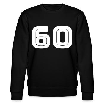 Numéro 60 - Anniversaire - Numéro de maillot - Sweat bio CHANGER Stanley/Stella Unisexe - noir - Devant - Nik (191cm) & Marisol (170cm)