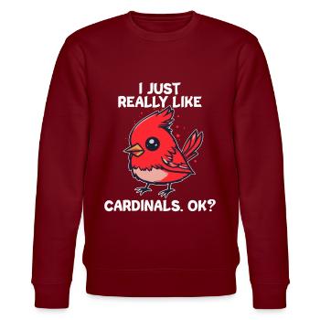 Cardinal Rouge Cardinal Rouge J’aime Cardinaux Kawaii - Sweat bio CHANGER Stanley/Stella Unisexe - bordeaux - Devant - Nik (191cm) & Marisol (170cm)