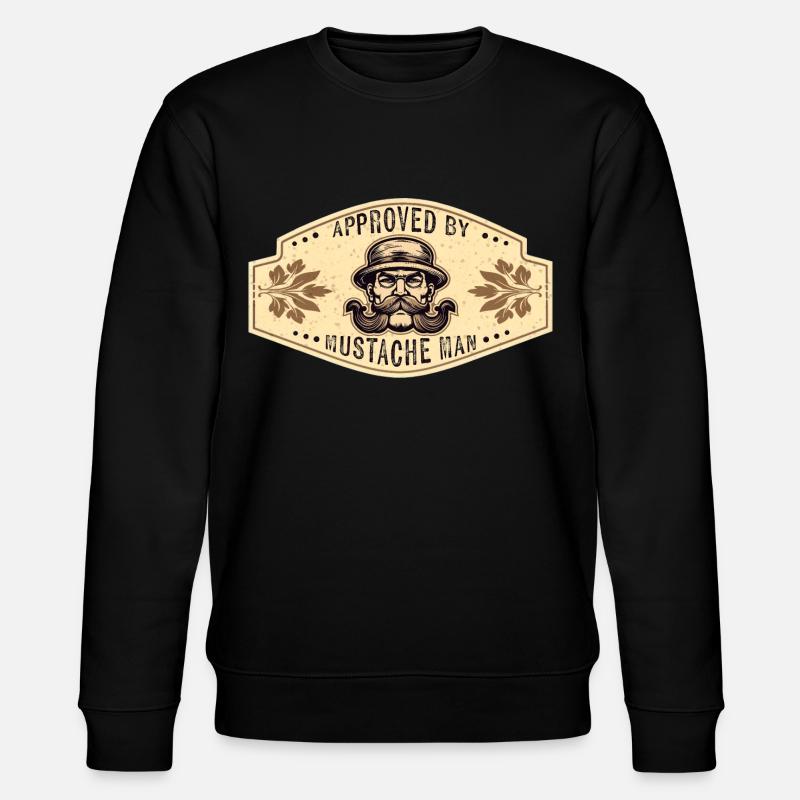 Approved by Mustache Man - Stanley/Stella CHANGER Unisex Organic Sweatshirt - black