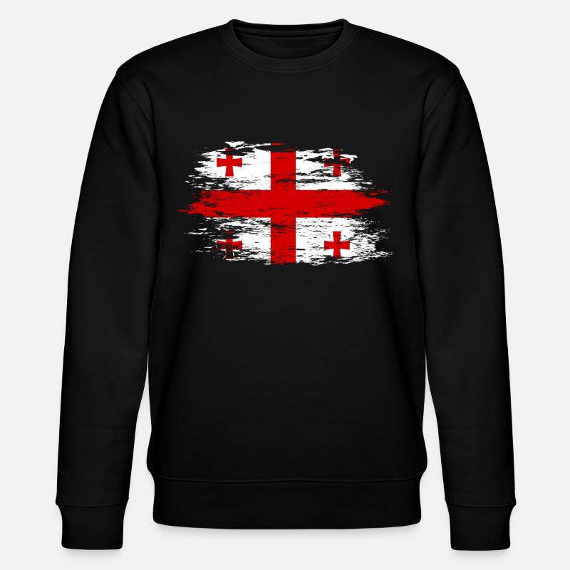 Drapeau géorgien utilisé - Sweat bio CHANGER Stanley/Stella Unisexe - noir